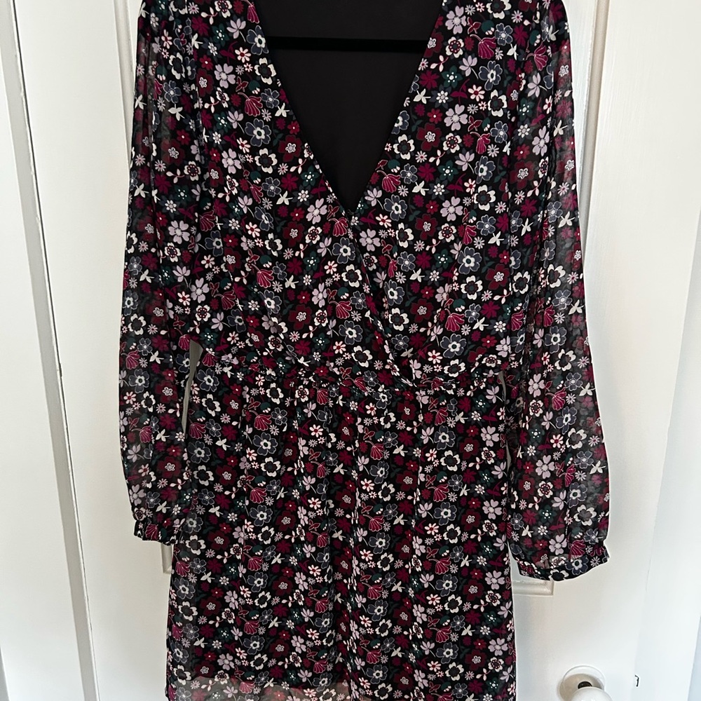 Fully lined Express Dress with Pink & White Floral